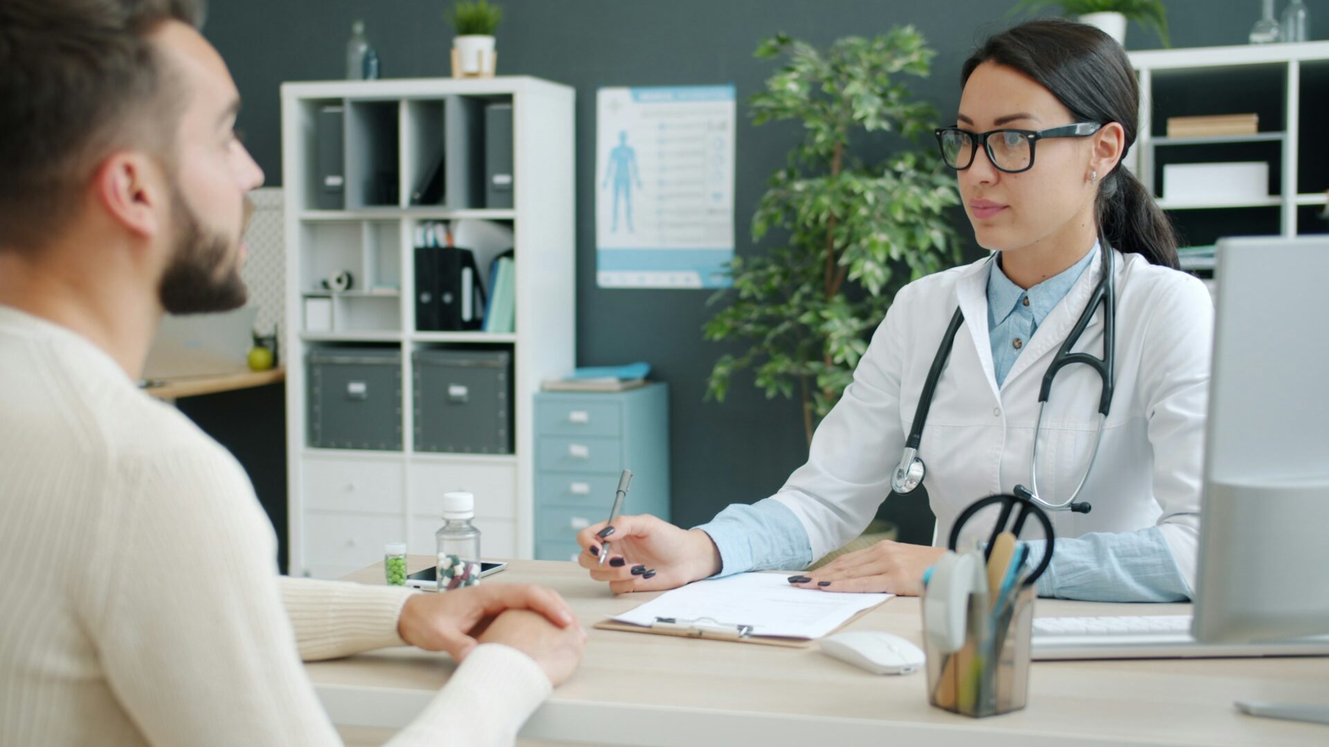 A doctor in a consultation with a patient